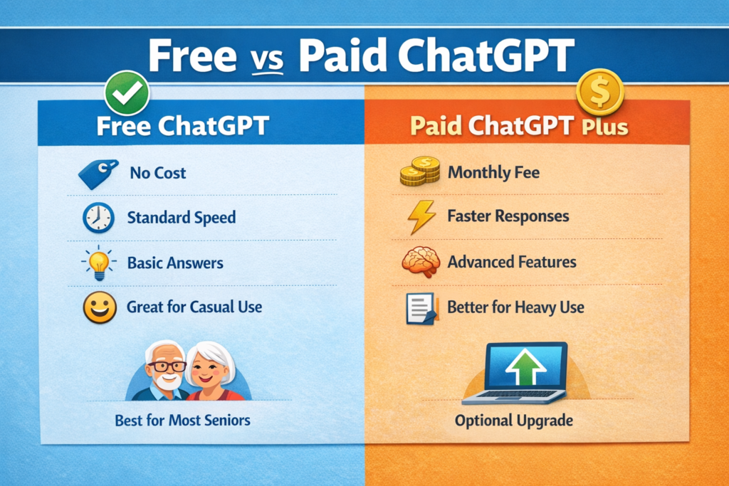Free vs Paid ChatGPT for Seniors